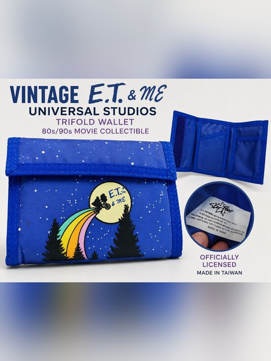 Universal Studio Handbags - Vintage E.T. & Me Universal Studios Trifold Wallet 80s 90s Collectible